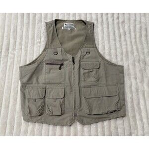 Vintage Columbia Sportswear Fishing Utility Vest Size Large 100% Cotton